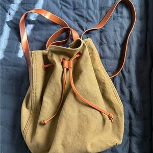 Madewell Tan Canvas Drawstring Backpack